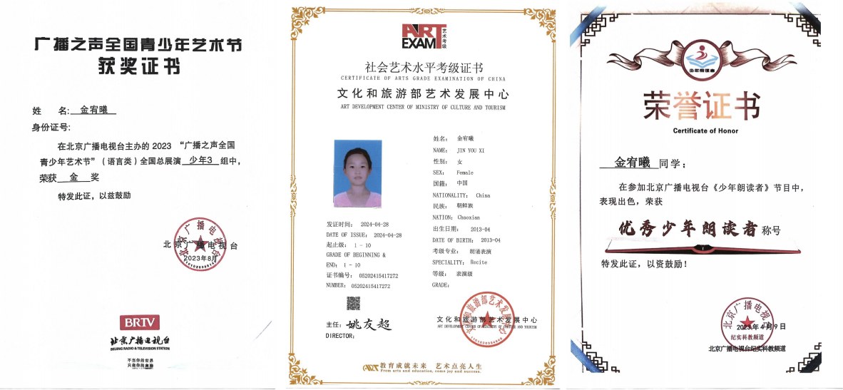 学员荣誉证书